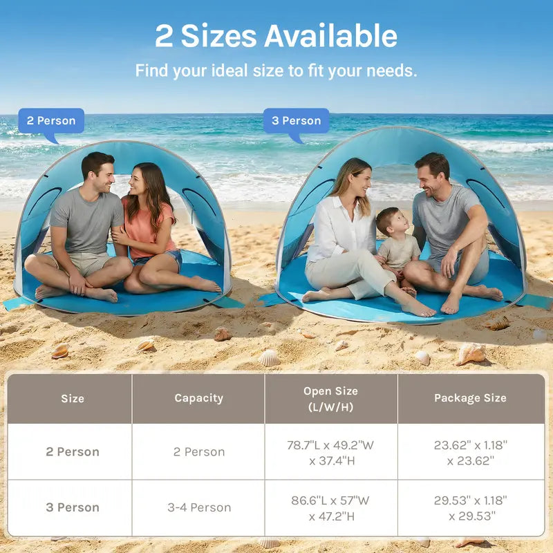Instant Pop-Up Beach Tent – UV Protection & Portable Sun Shelter