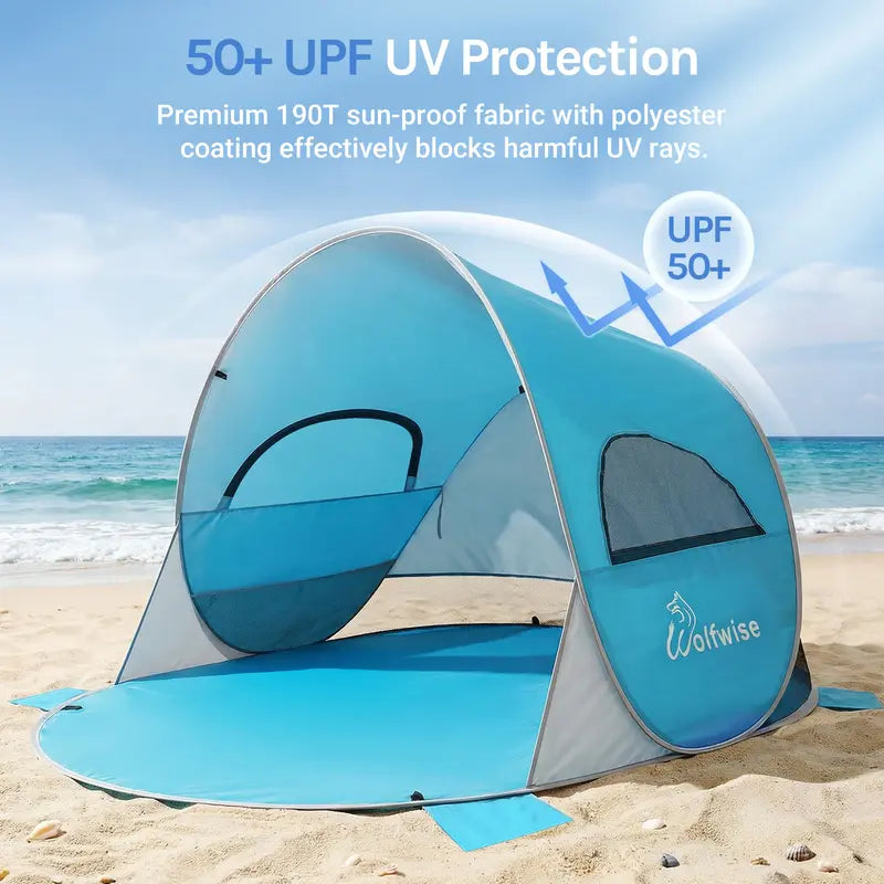 Instant Pop-Up Beach Tent – UV Protection & Portable Sun Shelter