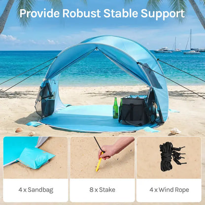 Instant Pop-Up Beach Tent – UV Protection & Portable Sun Shelter