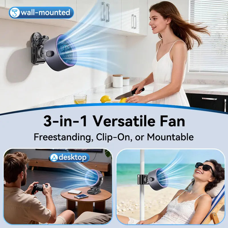 Portable Clip-On Turbo Fan 100 Speeds