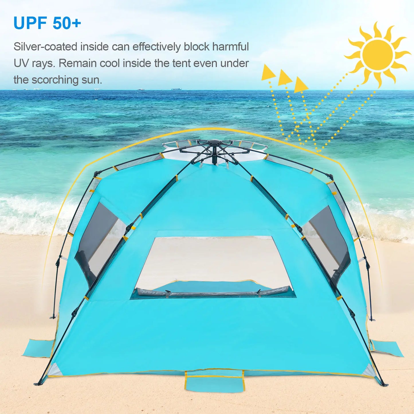 Easy-Up Beach Tent – UPF 50+ Portable Sun Shelter