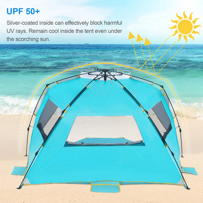 Easy-Up Beach Tent – UPF 50+ Portable Sun Shelter