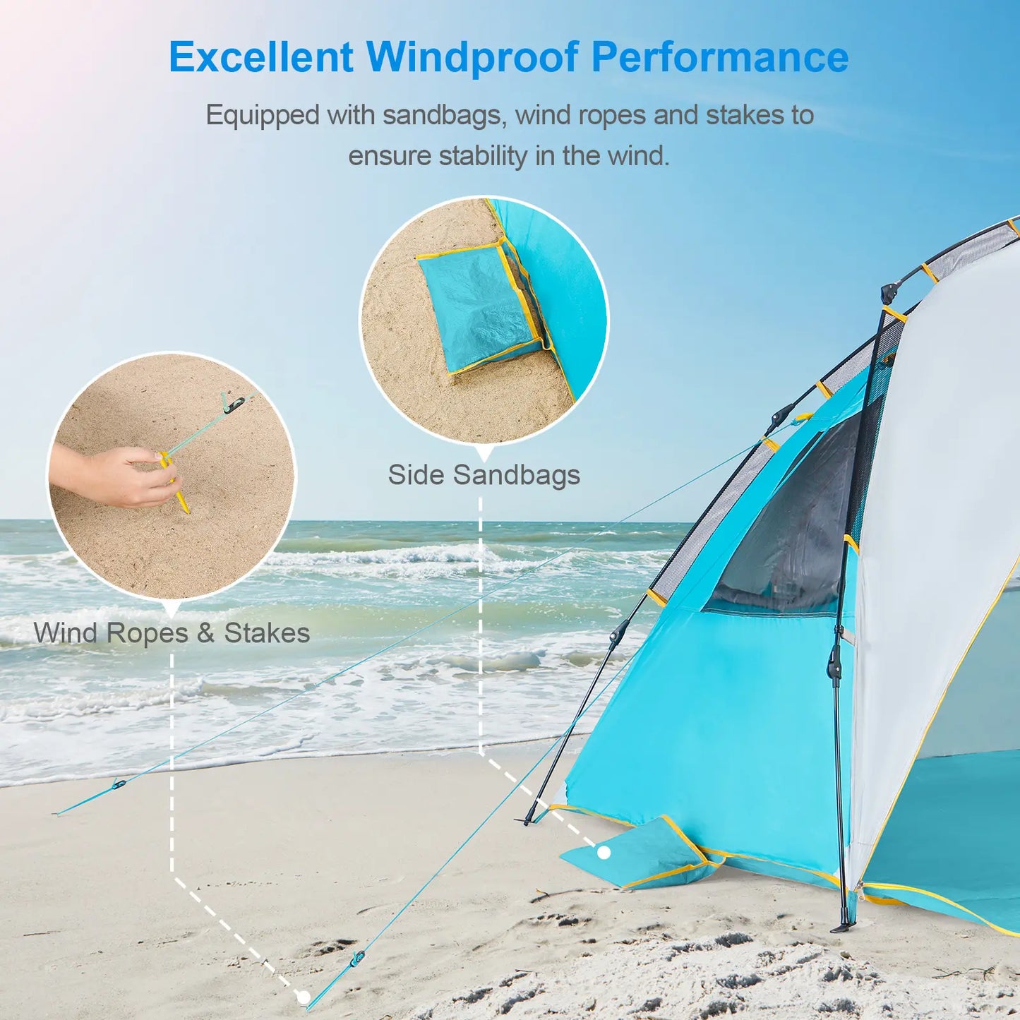 Easy-Up Beach Tent – UPF 50+ Portable Sun Shelter