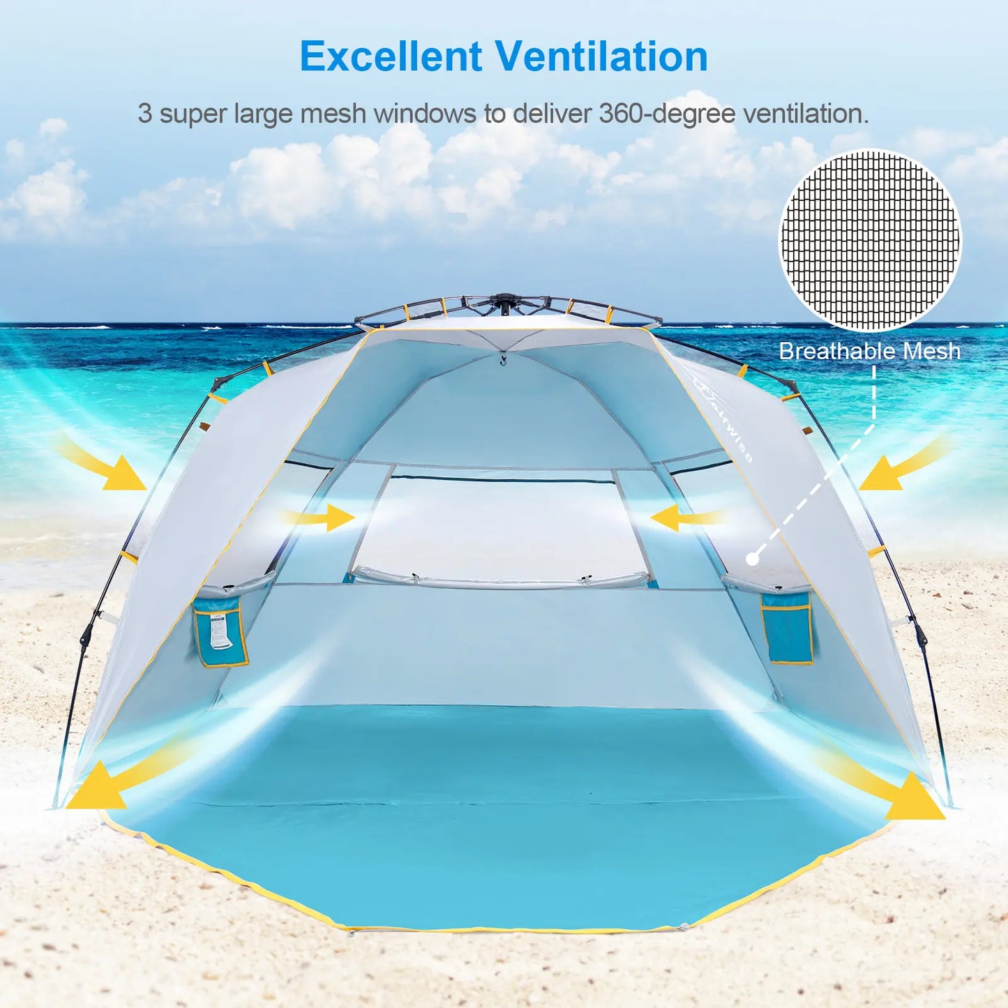 Easy-Up Beach Tent – UPF 50+ Portable Sun Shelter