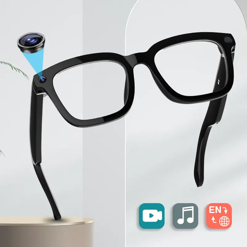 Smart Camera Glasses – HD Recording, Bluetooth Audio & AI Voice Assistant