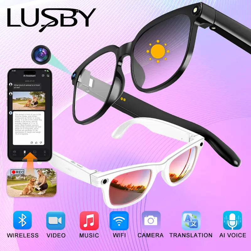 Smart AI Glasses with Camera & Real-Time Translation