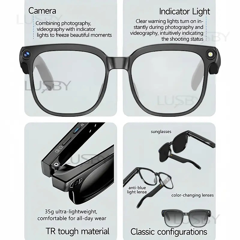 Smart AI Glasses with Camera & Real-Time Translation