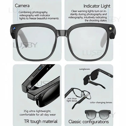Smart AI Glasses with Camera & Real-Time Translation