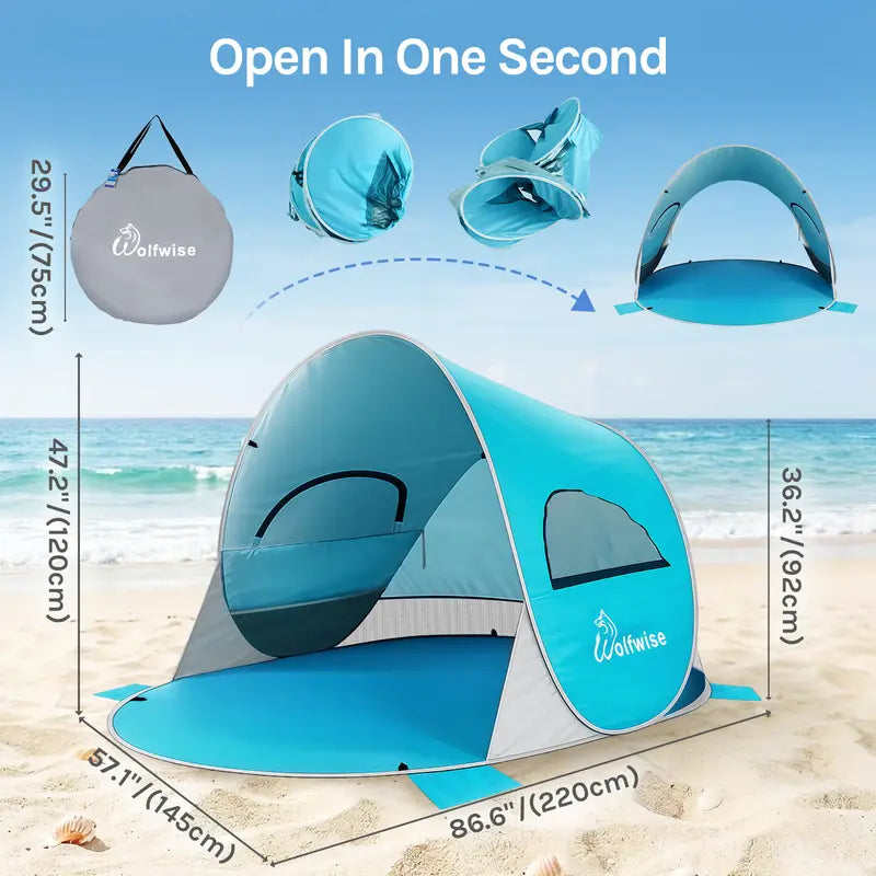 Instant Pop-Up Beach Tent – UV Protection & Portable Sun Shelter