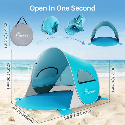 Instant Pop-Up Beach Tent – UV Protection & Portable Sun Shelter